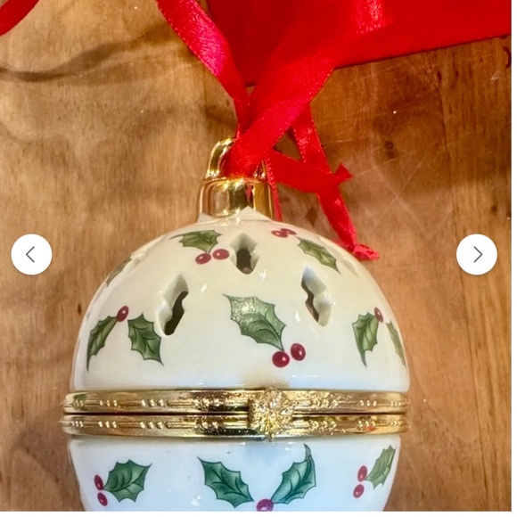 Formalities By Baum Bros Christmas Bell Ornament/Box Holly & Berry Design - Picture 7 of 7